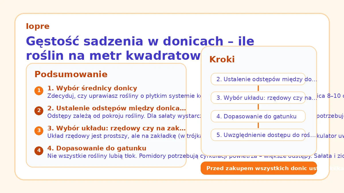 Gęstość sadzenia w donicach – ile roślin na metr kwadratowy?