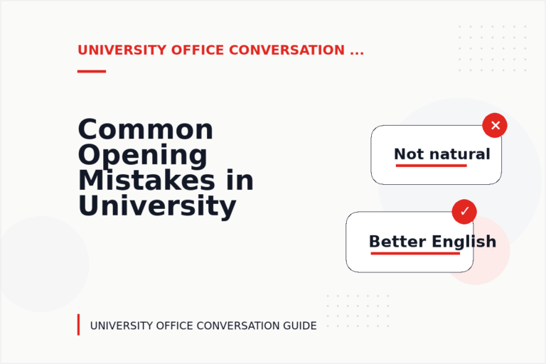 Common Opening Mistakes in University Office Conversations Common Opening Mistakes in University Office Conversations