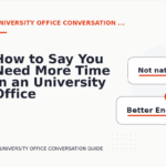 How to Say You Need More Time in an University Office Conversation