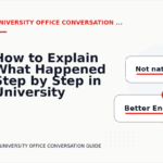 How to Explain What Happened Step by Step in University Office Conversation English