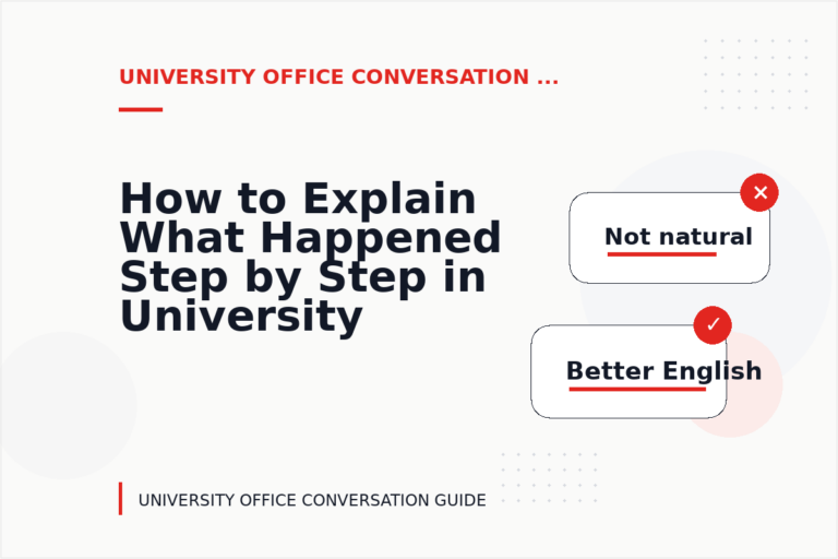How to Explain What Happened Step by Step in University Office Conversation English How to Explain What Happened Step by Step in University Office Conversation English