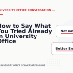 How to Say What You Tried Already in University Office Conversation English