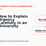 How to Explain Urgency Carefully in an University Office Conversation