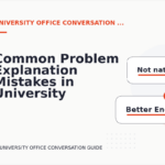 Common Problem Explanation Mistakes in University Office Conversation English