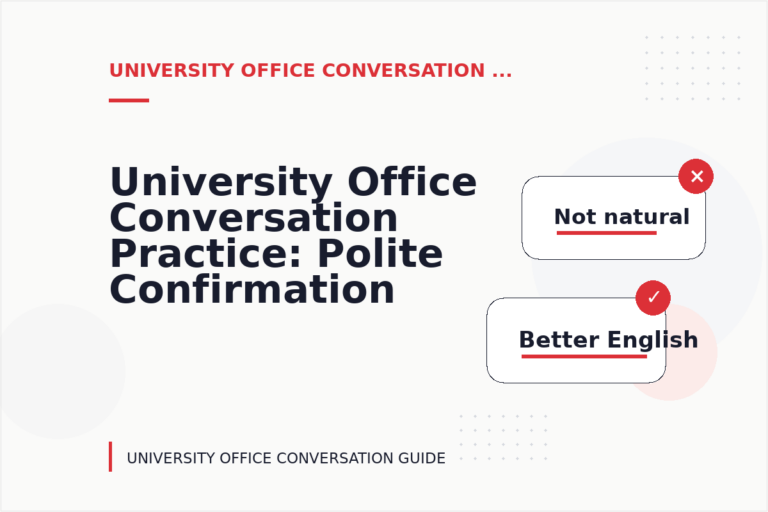 University Office Conversation Practice: Polite Confirmation Examples University Office Conversation Practice: Polite Confirmation Examples