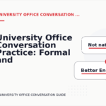 University Office Conversation Practice: Formal and Friendly Versions