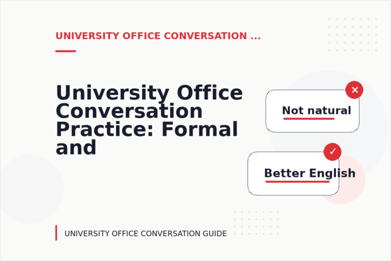 University Office Conversation Practice: Formal and Friendly Versions