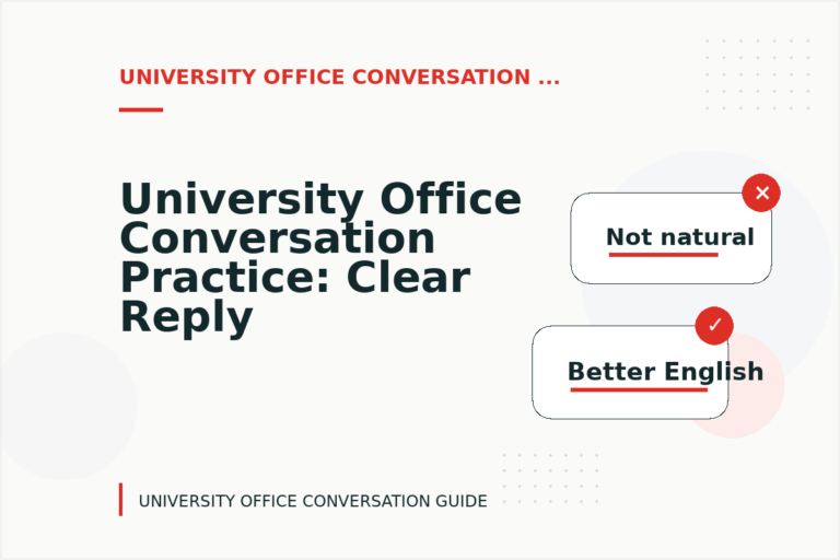 University Office Conversation Practice: Clear Reply Patterns