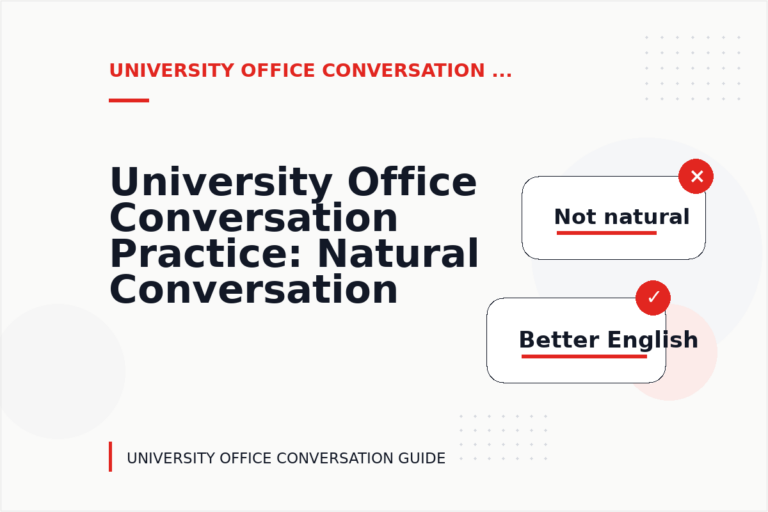 University Office Conversation Practice: Natural Conversation Lines University Office Conversation Practice: Natural Conversation Lines