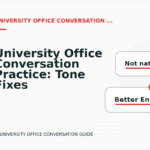 University Office Conversation Practice: Tone Fixes for Real Situations