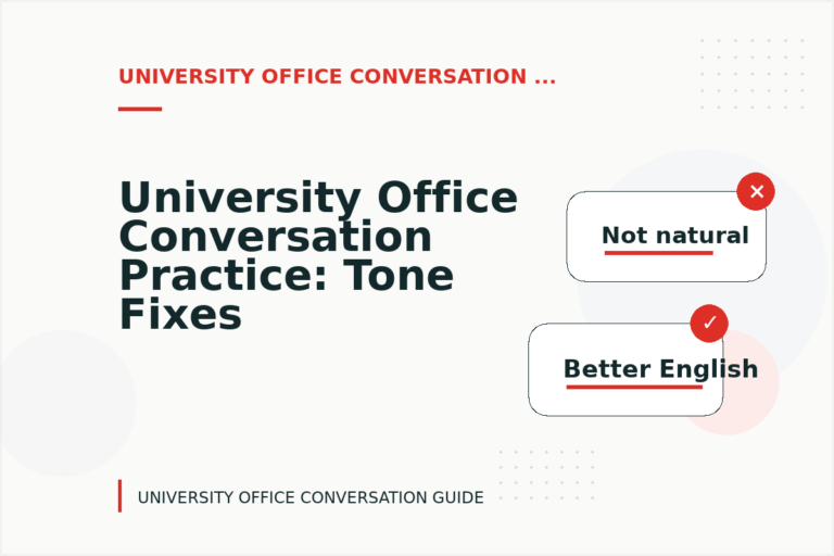University Office Conversation Practice: Tone Fixes for Real Situations University Office Conversation Practice: Tone Fixes for Real Situations