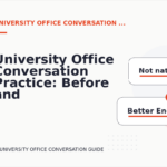 University Office Conversation Practice: Before and After Corrections