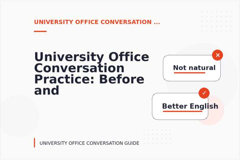 University Office Conversation Practice: Before and After Corrections